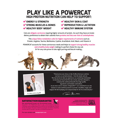 Square Pet VFS PowerCat Herring & Salmon Dry Cat Food 4.4lb - Poudre Pet and Feed Supply